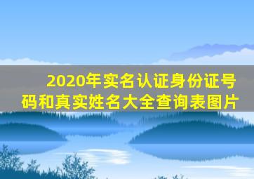 2020年实名认证身份证号码和真实姓名大全查询表图片