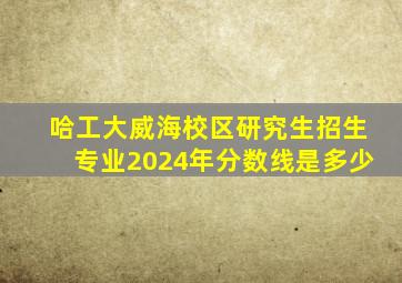 哈工大威海校区研究生招生专业2024年分数线是多少