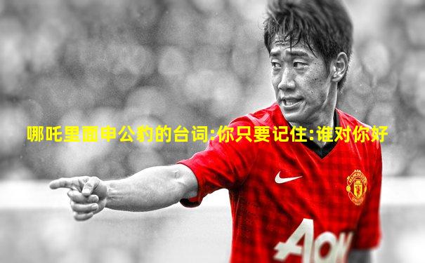 哪吒里面申公豹的台词:你只要记住:谁对你好