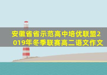 安徽省省示范高中培优联盟2019年冬季联赛高二语文作文
