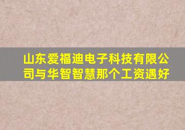 山东爱福迪电子科技有限公司与华智智慧那个工资遇好