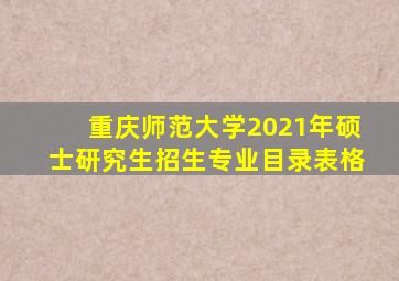 重庆师范大学2021年硕士研究生招生专业目录表格