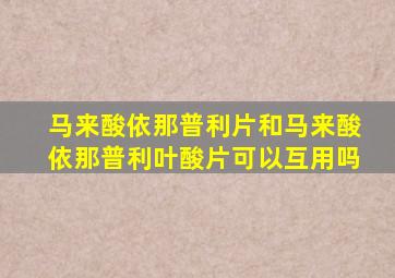 马来酸依那普利片和马来酸依那普利叶酸片可以互用吗